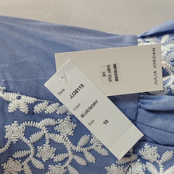 Julia Jordan Blue Ivory Embroidered Maxi Dress - Picture 12 of 16
